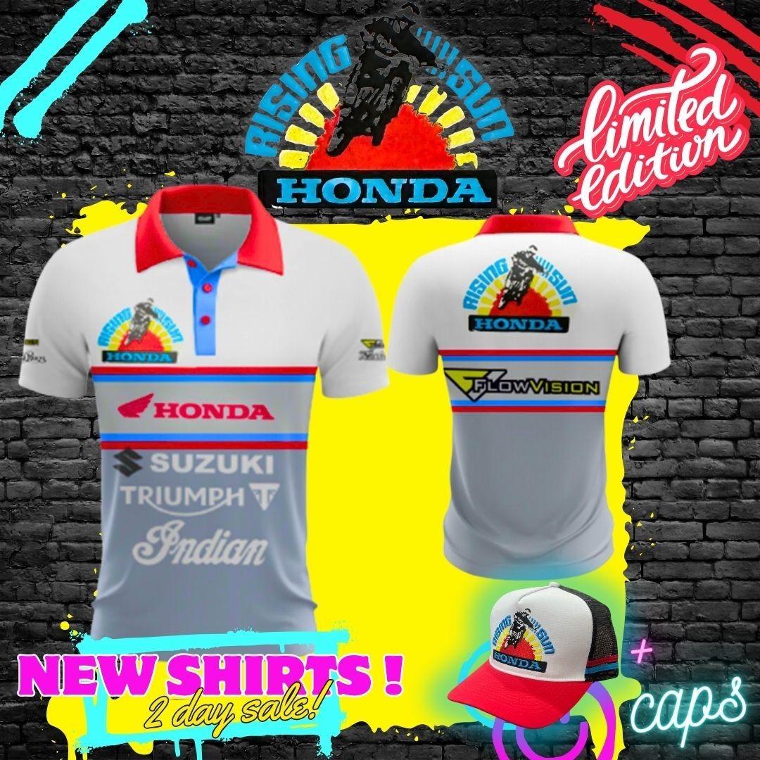 LIMITED EDITION -RISING SUN HONDA SHIRTS + caps - RETRO